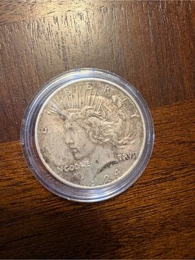 Vintage Silver-Decorative Coin Display in Clear Acrylic Case